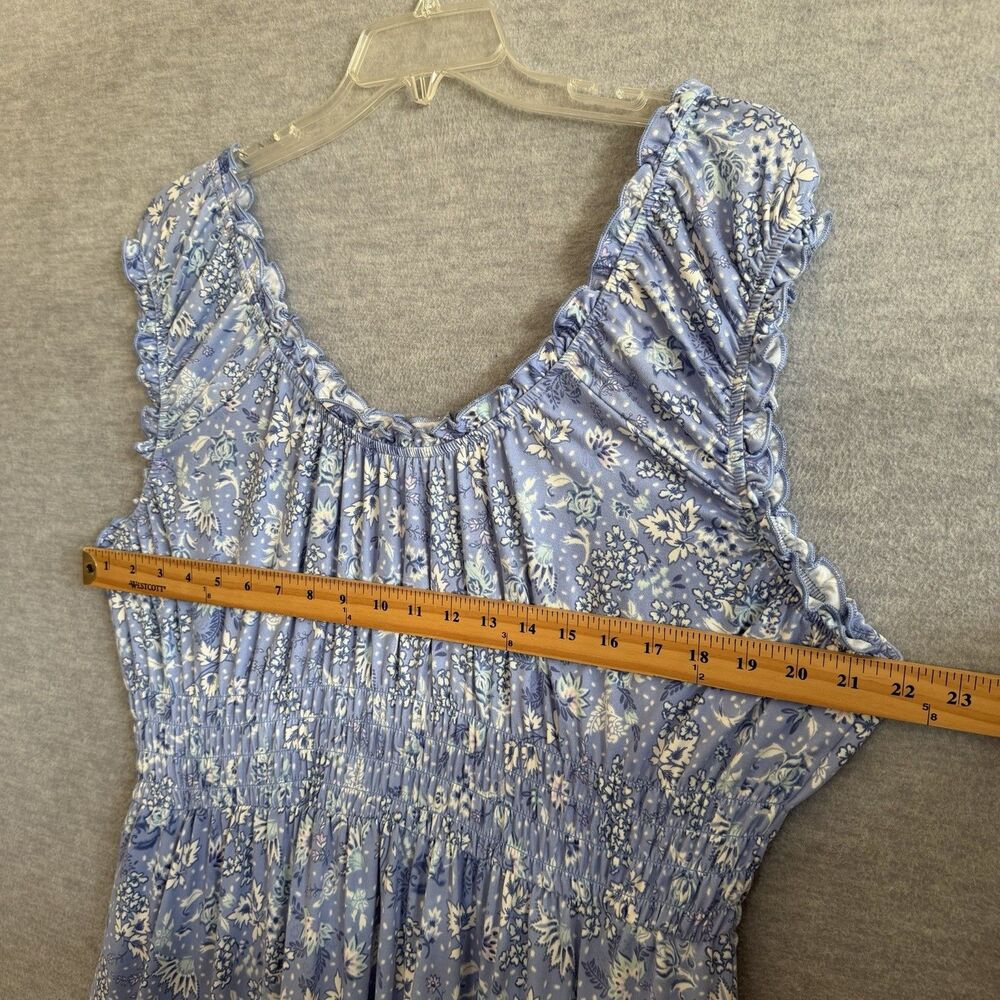 Lucky Brand Floral Tiered Dress XXL Boho Cottagecore Smocked Garden Party Dainty - Picture 6 of 10
